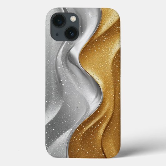 Elegant abstract ontwerp met goud en zilver Case-Mate iPhone case (Achterkant)