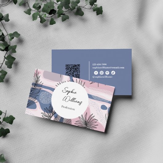 Elegant abstract ontwerp met QR-code Visitekaartje