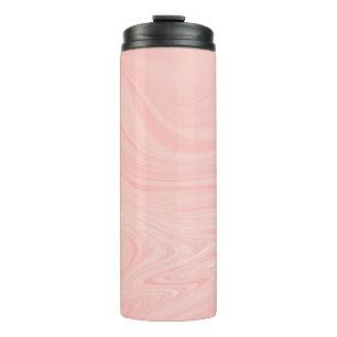 Elegant Abstract Oranje vloeibaar marmer kunstwerk Thermosbeker