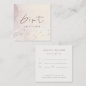 Elegant Abstract Roos Gold Paars Cadeaubon Vierkante Visitekaartje (Voorkant / Achterkant)