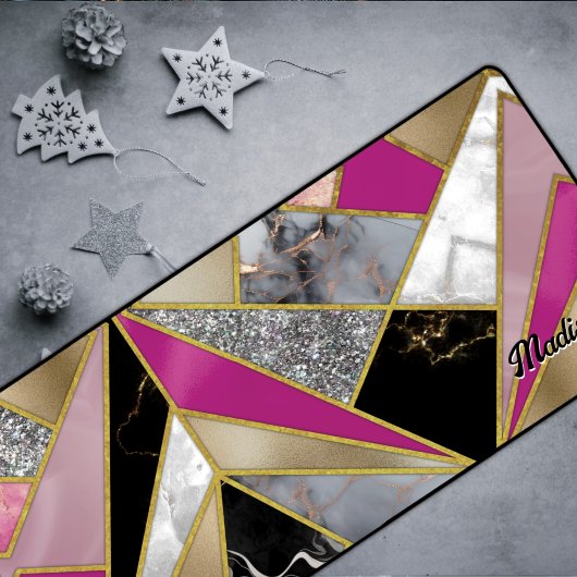 Elegant abstract roze zwart geometrisch bureaumat