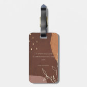 Elegant Abstract Rust Brown Oranje Leafy Foliage Bagagelabel (Achterkant verticaal)