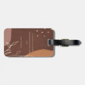 Elegant Abstract Rust Brown Oranje Leafy Foliage Bagagelabel (Achterkant horizontaal)