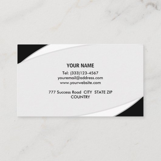 Elegant Abstract Silver Grey Black & White Visitekaartje (Achterkant)