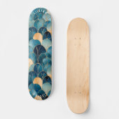 Elegant Abstract ventilatorpatroon in hedendaags b Skateboard (Voorkant)
