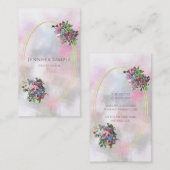 Elegant Abstract Waterverf Flowers Gold Lijst Visitekaartje (Voorkant / Achterkant)