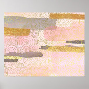 Elegant Abstract Waves-kunstwerk in Japanse stijl Poster