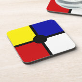 Elegant Abstract zwart, blauw, rood, geel en wit Bier Onderzetter (Linkerzijde)