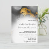 *~* Elegant Abstract Zwart Grijs Goud Glitter Kaart (Staand voorkant)