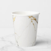 Elegant abstract zwart-wit goudmarmer papieren bekers (Achterkant)