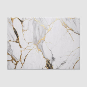 Elegant abstract zwart-wit goudmarmer tissuepapier