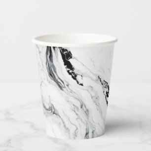 Elegant abstract zwart-wit marmer papieren bekers