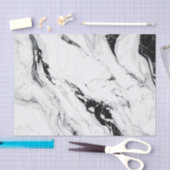 Elegant abstract zwart-wit marmer tissuepapier (Craft)