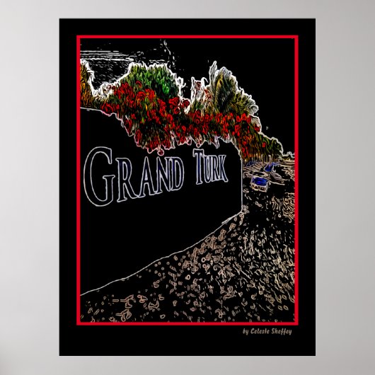 Elegant Abstracte Grand Turk Poster (Voorkant)
