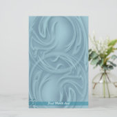 Elegant Abstracte lagen boven blauw, aangepast Briefpapier (Staand voorkant)