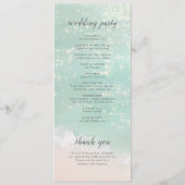 Elegant abstracte mousserende oceaanstrand bruilof programma (Achterkant)