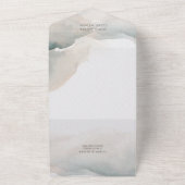 Elegant Abstracte Waterverf Painterly Wedding All In One Uitnodiging (Buitenkant)