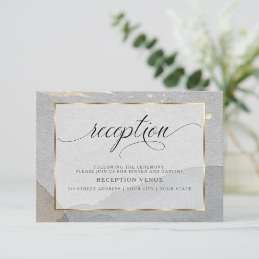 Elegant Abstracte Waterverf Schelft Neutrale kleur Kaart (Staand voorkant)