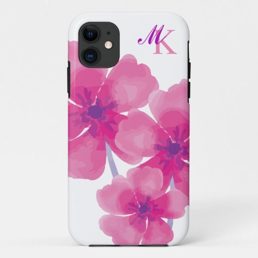 Elégant Abstrait aquarelle coque iphone floral (Dos)