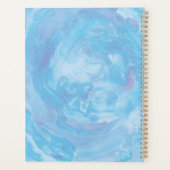 Élégant Abstrait Blue Whirl Art Planner (Dos)