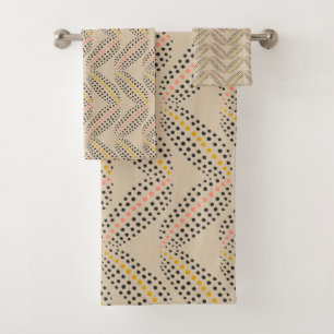 Elégant Abstrait Botanique Dots Motif Sand Noir