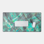 Élégant Abstrait en marbre turquoise Opal Monogram (Clavier et souris)
