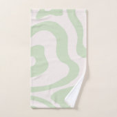 Élégant Abstrait Sage Vert Marbre Wavy Stripe (Serviette à main)