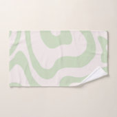 Élégant Abstrait Sage Vert Marbre Wavy Stripe (Serviette à main)