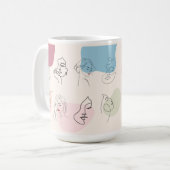 Elégant Abstrait Woman Line Art Mug (Devant gauche)