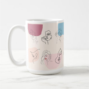 Elégant Abstrait Woman Line Art Mug