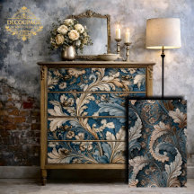 Elegant Acanthus Blad Thee/Taupe Barok Decoupage