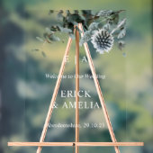 Elegant Acryl Bruiloft Welkomstbord met Distel Acryl Bord (Neutraal)