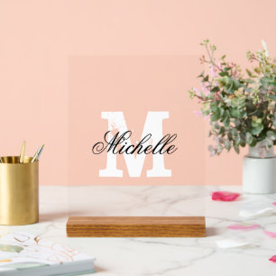 Elegant acryl teken met aangepaste monogram tekst acryl bord