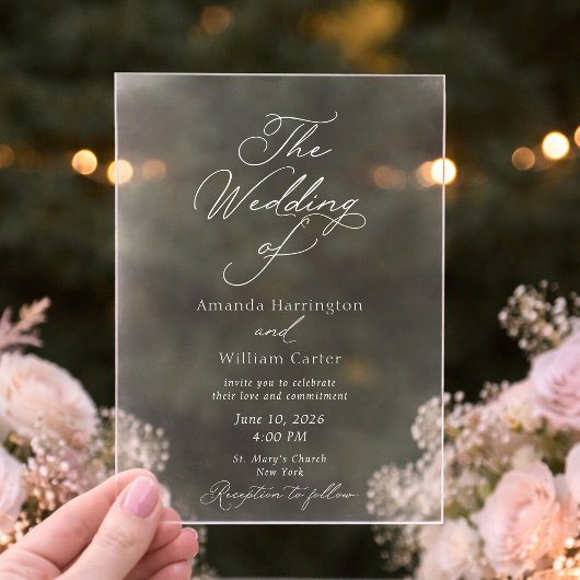 Elegant Acrylic Wedding Invitation
