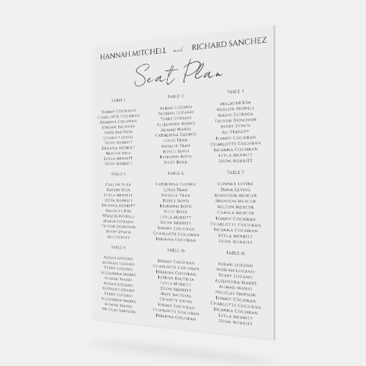Elegant Acrylic Wedding Seating Chart (Angle)