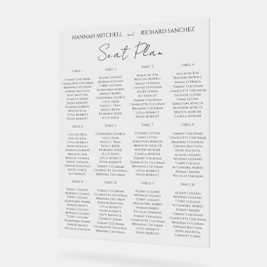 Elegant Acrylic Wedding Seating Chart Acryl Bord (Hoek)