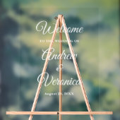 Elegant Acrylic Wedding Welcome Sign Script Names (Neutre)