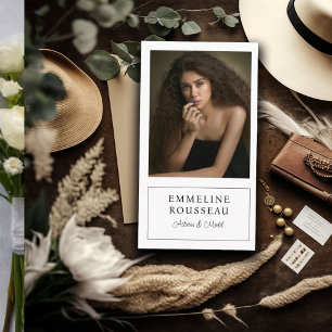 Elegant Actrice Model Professionele Foto Visitekaartje