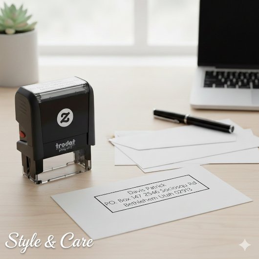 Elegant Address Stamp for Invitations or Envelopes Zelfinktende Stempel
