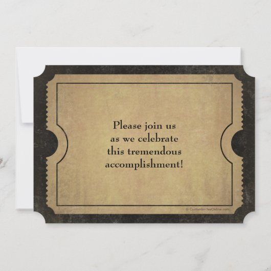 Elegant Admission Ticket Photo Afstuderen Kaart (Achterkant)