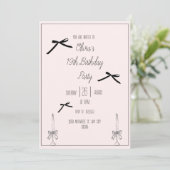 Élégant Ado de la Bow noire Invitation de fête d'a (Debout devant)