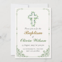 Elegant Adult Baptism Invitation Kaart
