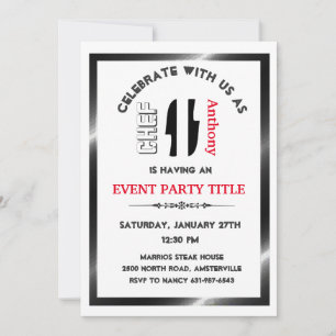 Elegant Adult Chef Cook Party Custom Invitation Kaart