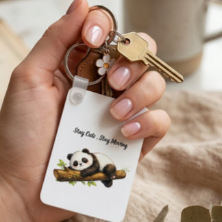 Elegant Aesthetic Panda Gift – Simple Minimal Cute Sleutelhanger