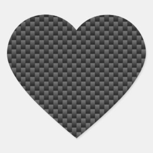 Elegant afdrukdecor voor koolstofvezel hart sticker