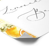 Élégant affiche de bar à limonade à l'arche floral (Coin)