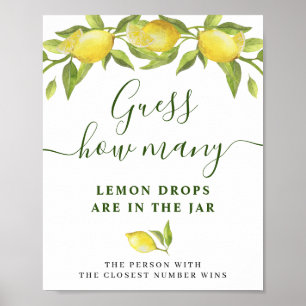Élégant Affiche de Fête de Mariage au Citron Aquar