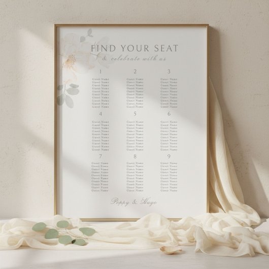 Élégant Affiche De Mariage De Table De 9 Plan De T