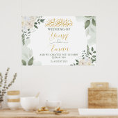 Élégant affiche de Mariage musulman floral (Cuisine)