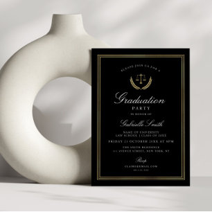 Elegant afgestudeerden in de zwarte & goudwet kaart